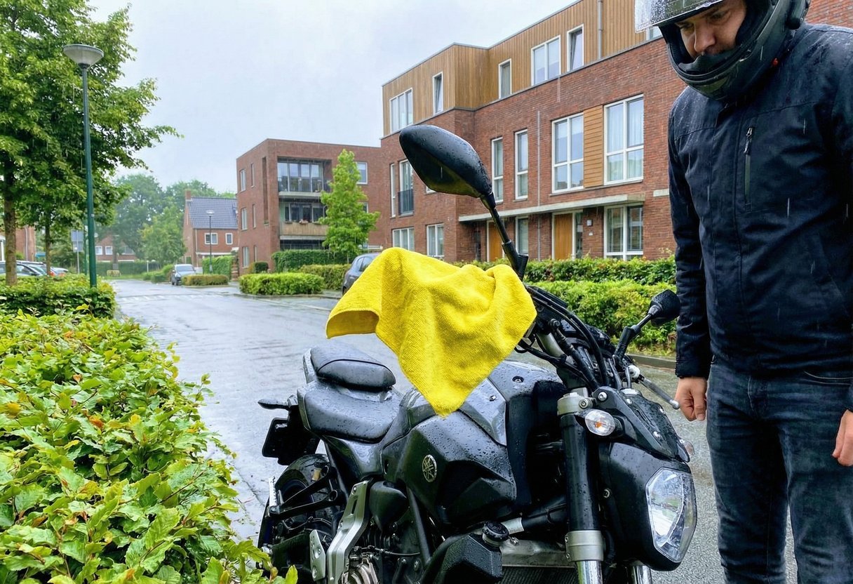 Een Gele Lap Op Het Stuur Van Een Motor Dit Onbekende Signaal Heeft Een Echte Betekenis